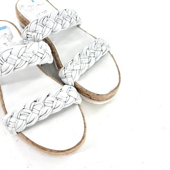 Marc Fisher Jaimee Slide Sandals 6 White Espadrilles White Travel Beach Resort - Picture 4 of 5